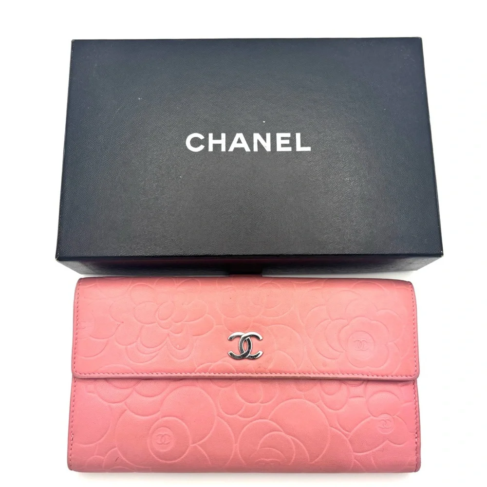 Chanel Pink Floral Camellia Wallet